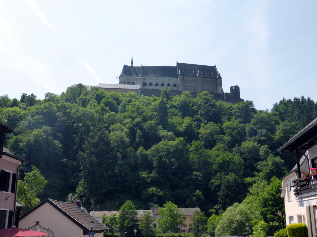 The Vianden Castle, viewed from the Rue Victor Hugo street