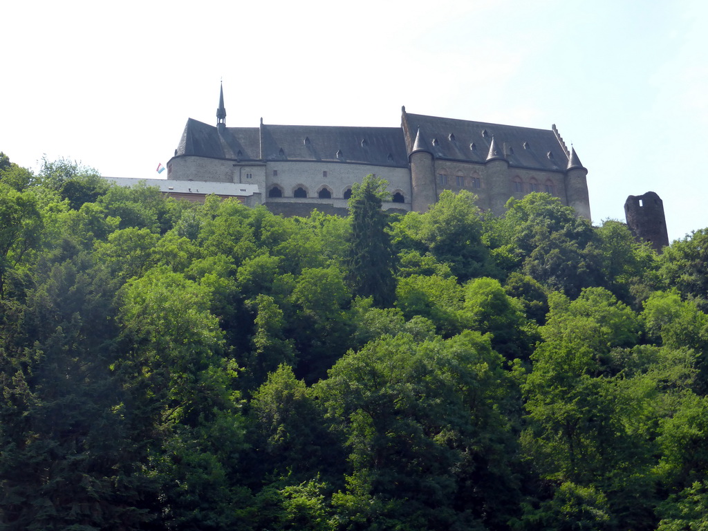 The Vianden Castle, viewed from the Rue Victor Hugo street