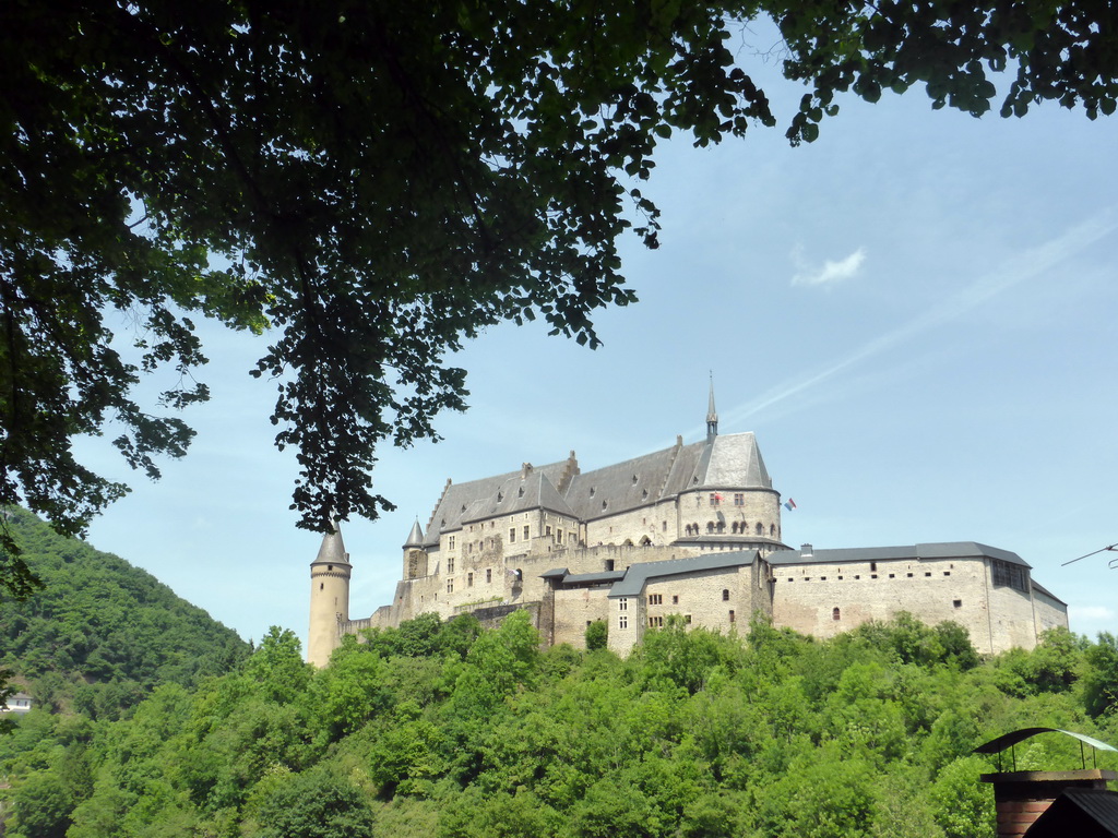 The Vianden Castle, viewed from the Rue de Diekirch street