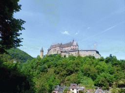 The Vianden Castle, viewed from the Rue de Diekirch street