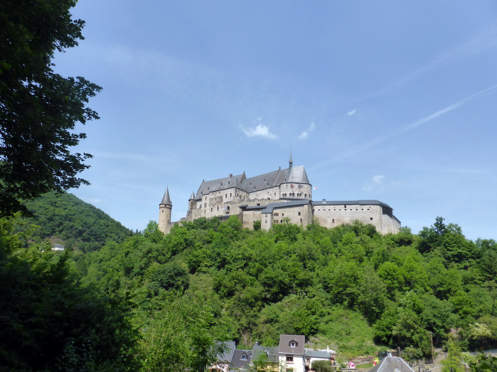 The Vianden Castle, viewed from the Rue de Diekirch street