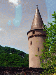 Tower at the northwest side of the Vianden Castle, viewed from the outer square