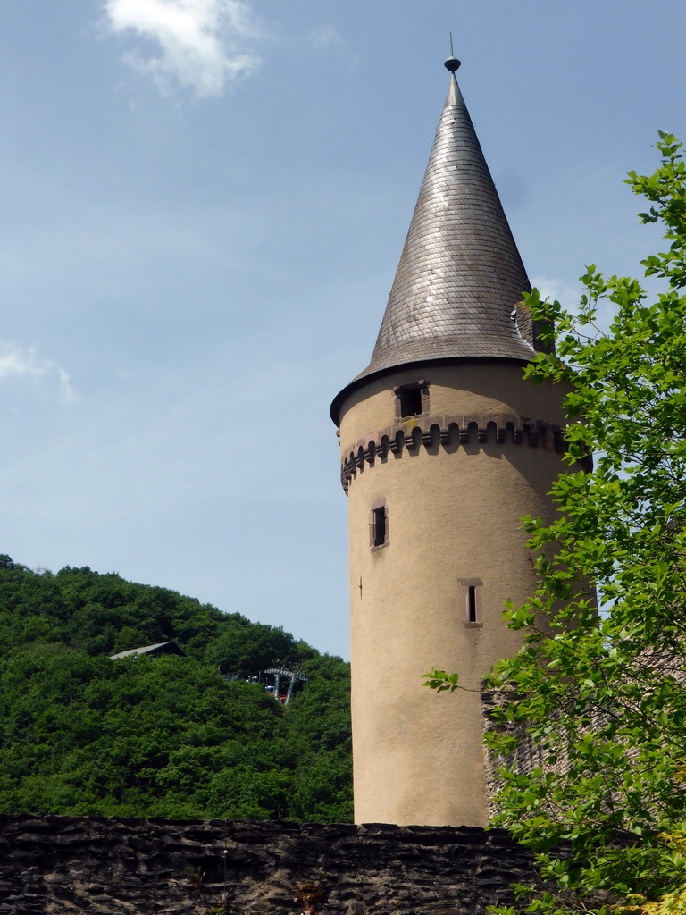 Tower at the northwest side of the Vianden Castle, viewed from the outer square