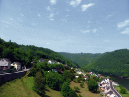 The town of Bivels and the Our river, viewed from a viewpoint next to the N10 road