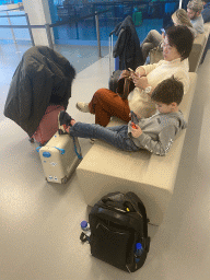 Miaomiao and Max at the Departure Hall of Eindhoven Airport