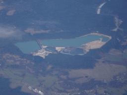 The Pískovna Halámky zand plant in the Czech Republic, viewed from the airplane from Eindhoven