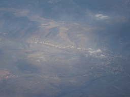 The town of Zöbing, viewed from the airplane from Eindhoven