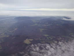 The Danube river and the Vienna Woods, viewed from the airplane from Eindhoven