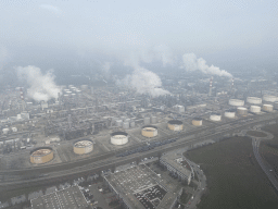 Industrial area at Schwechat, viewed from the airplane from Eindhoven