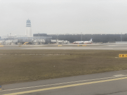 Vienna International Airport, viewed from the airplane from Eindhoven