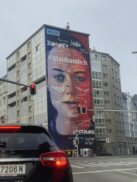 Wall painting at the Hollandstraße street, viewed from the taxi from the airport to the hotel