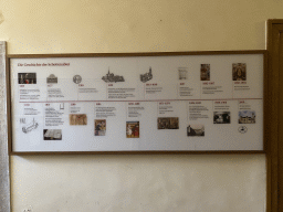 Information on the history of the Schottenstift Abbey at the ground floor of the Benediktushaus im Schottenstift hotel