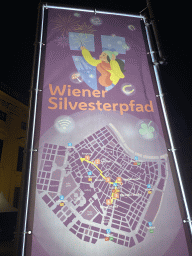 Banner of the Silvesterpfad at the Freyung square