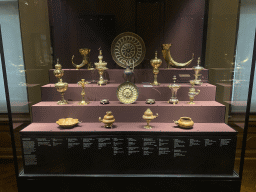 Plates, cups and drinking horns at Room XXXV of the Kunstkammer Vienna at the upper ground floor of the Kunsthistorisches Museum Wien, with explanation