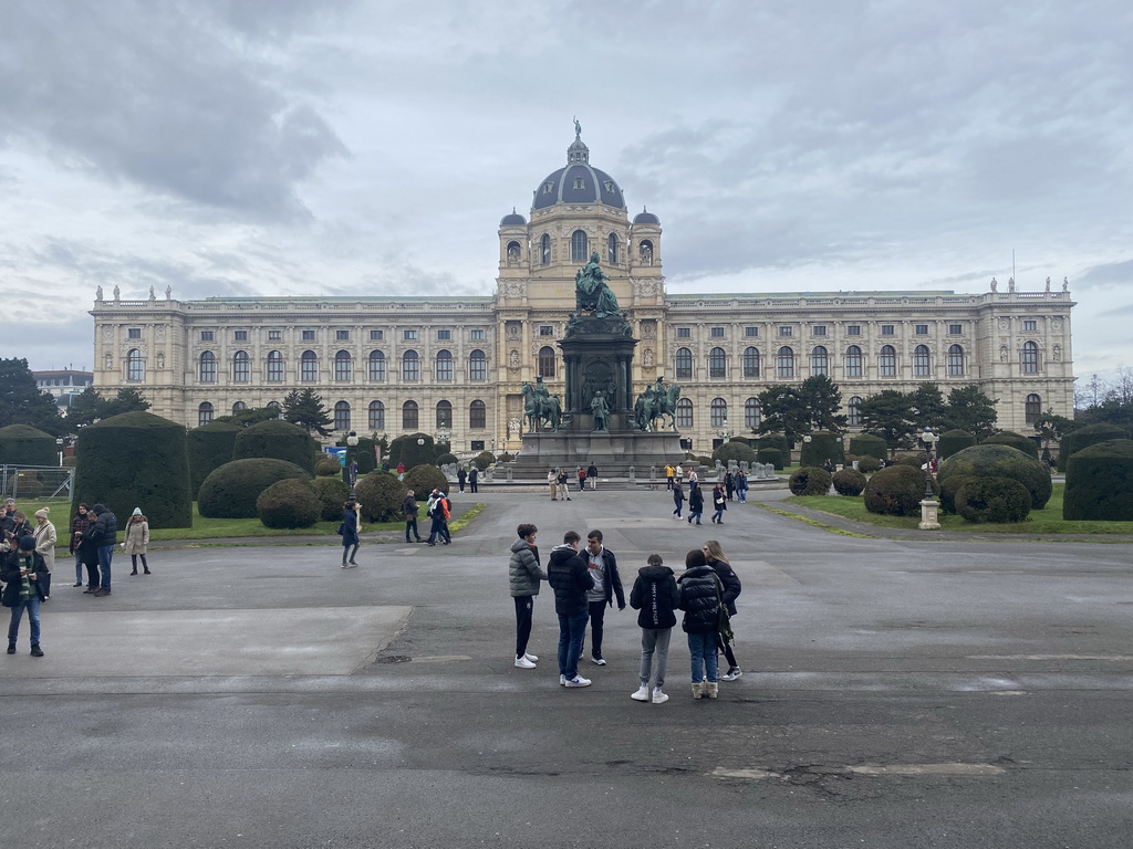 Front of the Naturhistorisches Museum Wien and the Maria-Theresien-Denkmal monument at the Maria-Theresien-Platz square