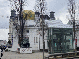 Northeast side of the Secession Building at the Getreidenmarkt square