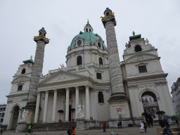 Front of the Karlskirche church at the Karlsplatz square