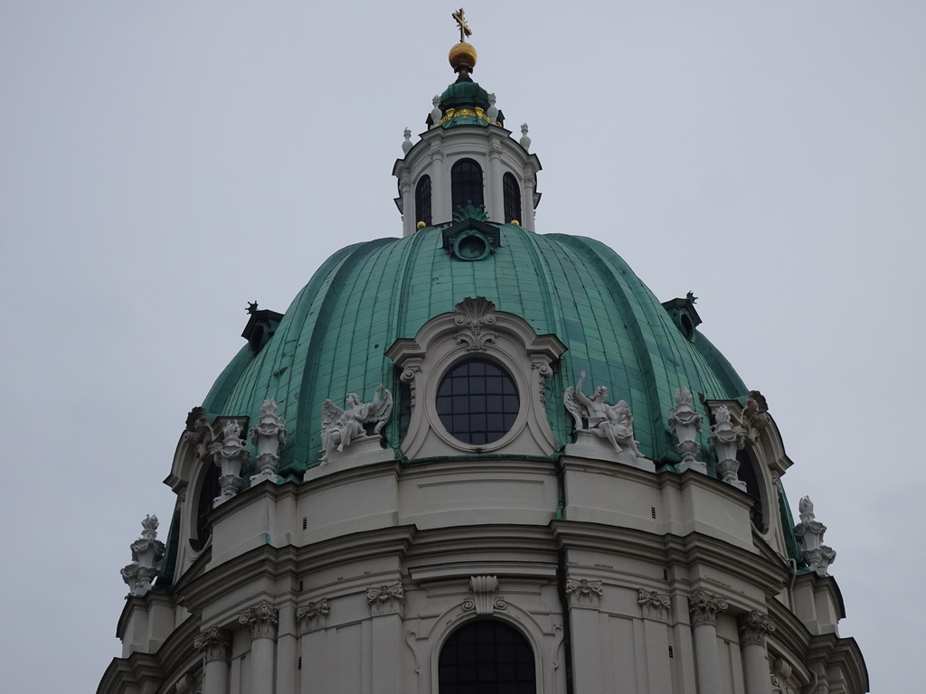 Dome of the Karlskirche church, viewed from the Karlsplatz square