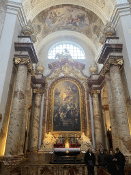 West side chapel with the altarpiece St. Elisabeth of Thuringia` by Daniel Gran at the Karlskirche church