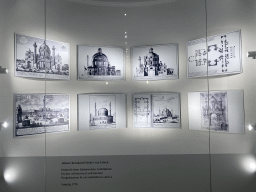 Drawings of `Project of Historical Architecture` at the first floor of the Karlskirche church, with explanation