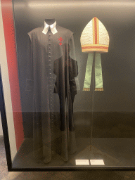 Vestment and miter at the first floor of the Karlskirche church, with explanation