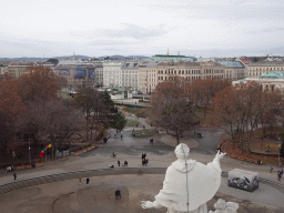 The Karlsplatz square, viewed from the roof of the Karlskirche church