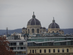 The Kunsthistorisches Museum Wien and the Naturhistorisches Museum Wien, viewed from the roof of the Karlskirche church