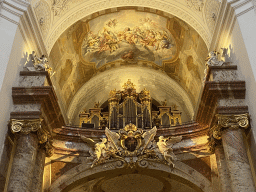 Organ of the Karlskirche church, viewed from the ground floor