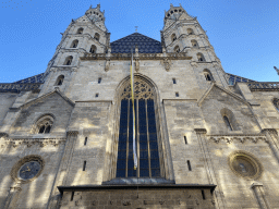 The west facade of St. Stephen`s Cathedral, viewed from the Stephansplatz square