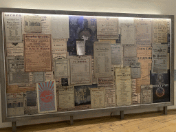 Posters of `Die Zauberflöte` at the exhibition `Mozart`s Musical World` at the second floor of the Mozarthaus Vienna museum