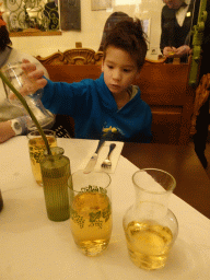 Max having a drink at the Figlmüller at Wollzeile restaurant