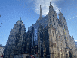 The north side of St. Stephen`s Cathedral at the Stephansplatz square