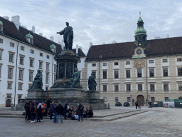 Statue of Emperor Franz I at the In Der Burg courtyard of the Hofburg palace