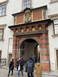 The northwest side of the Schweizertor gate at the In Der Burg courtyard of the Hofburg palace
