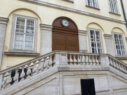 Front of the Wiener Hofburgkapelle building at the Schweizerhof courtyard of the Hofburg palace