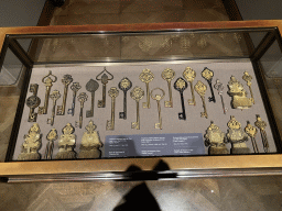 Keys and badges at Room 1 of the Imperial Treasury at the Hofburg palace, with explanation