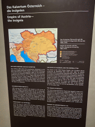 Information on `Empire of Austria - the Insignia` at Room 2 of the Imperial Treasury at the Hofburg palace