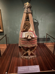 Cradle of the King of Rome at Room 5 of the Imperial Treasury at the Hofburg palace, with explanation