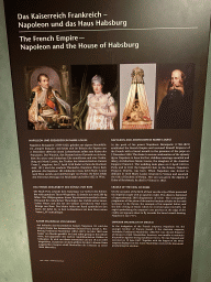 Information on the French Empire - Napoleon and the House of Habsburg at Room 5 of the Imperial Treasury at the Hofburg palace