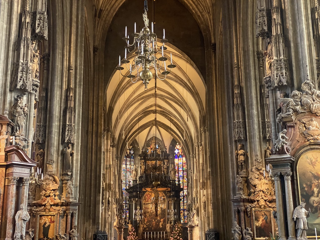 Nave, apse and altar of St. Stephen`s Cathedral