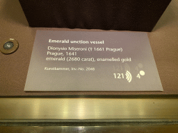 Explanation on the Emerald Unction Vessel at Room 7 of the Imperial Treasury at the Hofburg palace