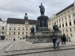 Statue of Emperor Franz I at the In Der Burg courtyard of the Hofburg palace