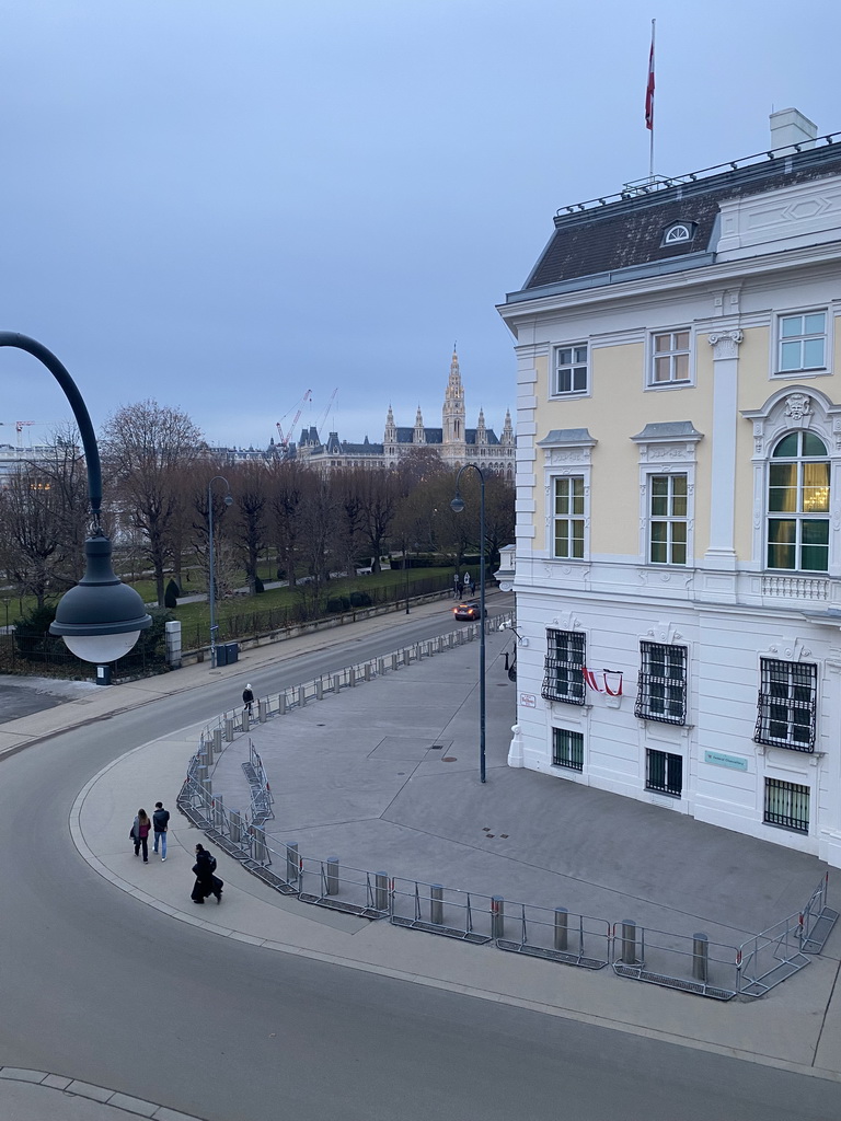 The Volksgarten park and the City Hall, viewed from the Sisi Museum at the Hofburg palace