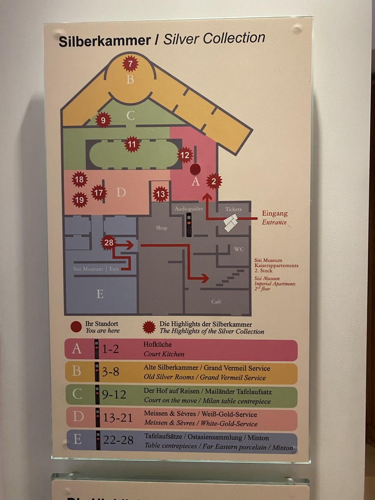 Floorplan of the Silver Collection at the Hofburg palace