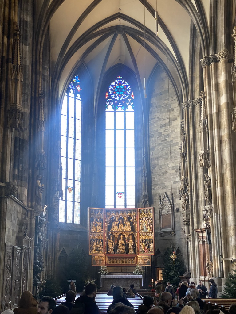 North aisle with the Wiener Neustädter Altar at St. Stephen`s Cathedral