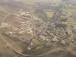 The town of Himberg, viewed from the airplane to Eindhoven