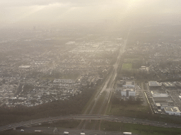 The north side of the city of Eindhoven, viewed from the airplane to Eindhoven