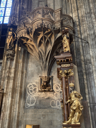 Balcony with a relief of Anton Pilgram at St. Stephen`s Cathedral