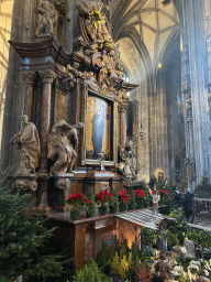 Altar with nativity scene at St. Stephen`s Cathedral