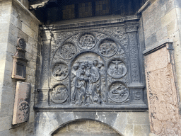 Relief at the southeast side of St. Stephen`s Cathedral, viewed from the Stephansplatz square